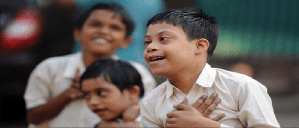 Children with disabilities playing and learning together